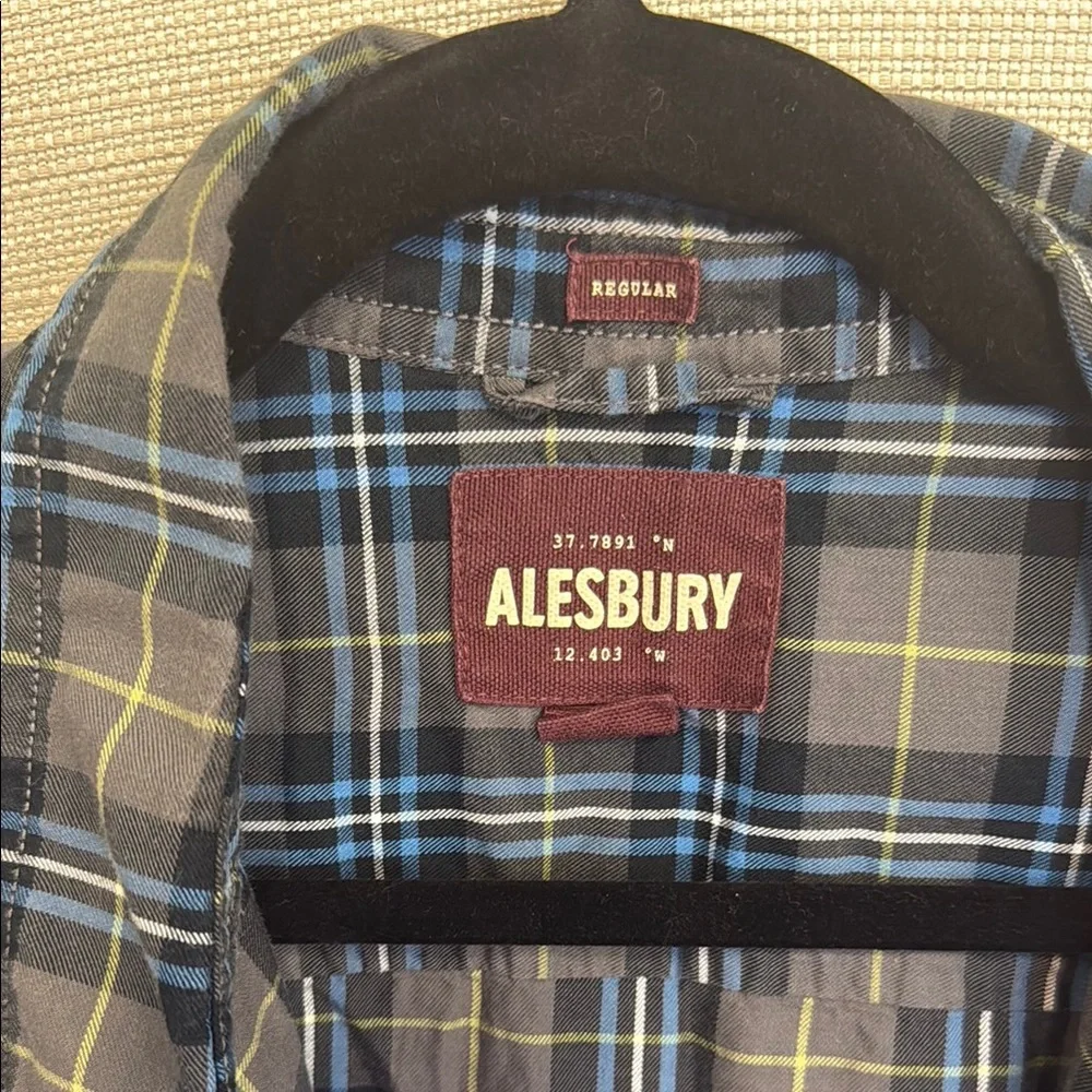 Blue and Black Casual Button Down Shirt with Soft Flannel Fabric - Picture 2 of 3